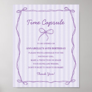 Affiche Purple Coquette Bow Temps Capsule Anniversaire Jeu