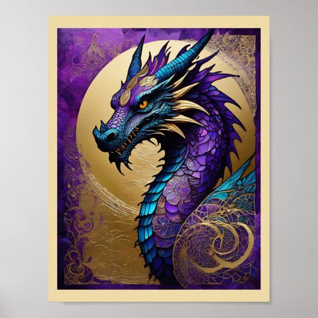 Affiche Purple Dragon Ready To Frame Art Print (Devant)