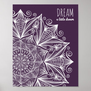 Affiche Purple Dream Élégante Typographie Mandala Art Mode
