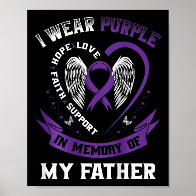 Affiche Purple En Mémoire Du Père Papa Cancer Pancréatique (Devant)