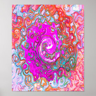 Affiche Purple et Orange Super Retro Swirl Abstrait