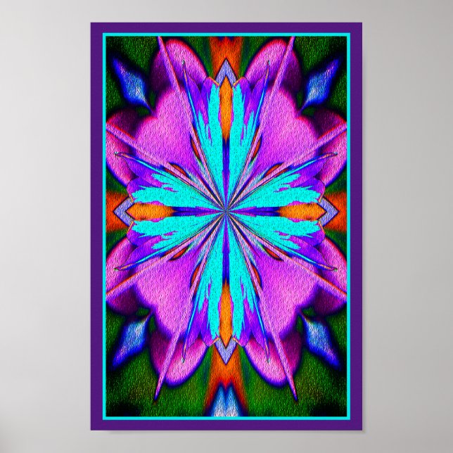 Affiche Purple Et Turquoise Abstrait (Devant)