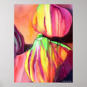 Affiche Purple Figs aquarelle art original goutte peinture