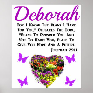 AFFICHE PURPLE FLORAL PERSONNALISÉ JEREMIAH 29:11