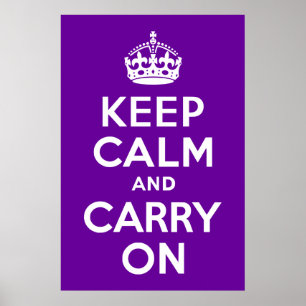 Affiche Purple Gardez le calme et continuer