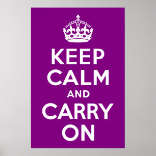 Affiche Purple Gardez le calme et continuer