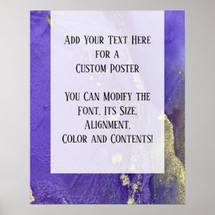 Affiche Purple & Gold Abstrait alcool encre Fluid Art do-i