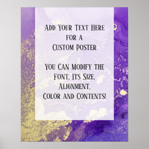 Affiche Purple & Gold Abstrait alcool encre Fluid Art do-i