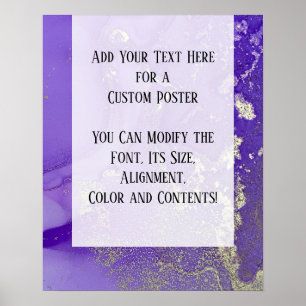 Affiche Purple & Gold Abstrait alcool encre Fluid Art do-i