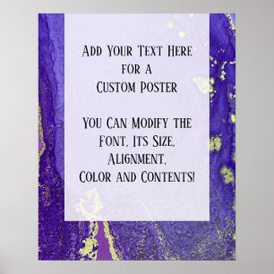 Affiche Purple & Gold Abstrait alcool encre Fluid Art do-i