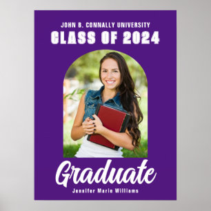 Affiche Purple Graduate Photo Arch Modern Graduation Party