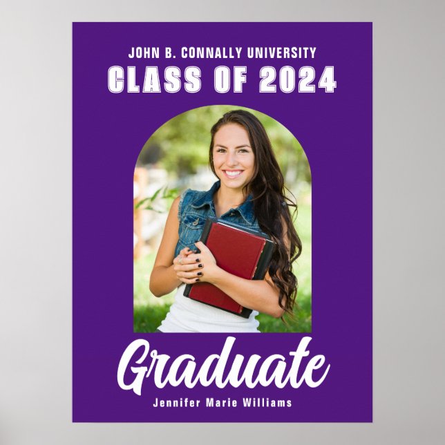 Affiche Purple Graduate Photo Arch Modern Graduation Party (Devant)