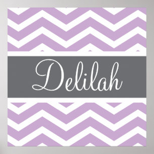 Affiche Purple Grey Chevron personnalisé
