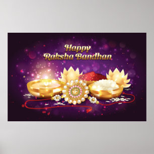 Affiche Purple Happy Raksha Bandhan Sparkle