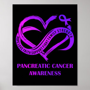 Affiche Purple Heart Hope Amour Foi Pancréatique Cancer Aw