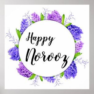 Affiche Purple Hyacinth Wreath Joyeux Norooz Nouvel An