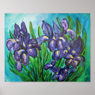Affiche Purple Irises Art Moderne Peinture Imprimantes Pos