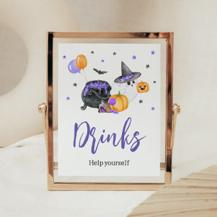 Affiche Purple Little Boo Ghost Baby shower Boissons