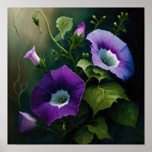 Affiche Purple Morning Glory Art Imprimer l'affiche