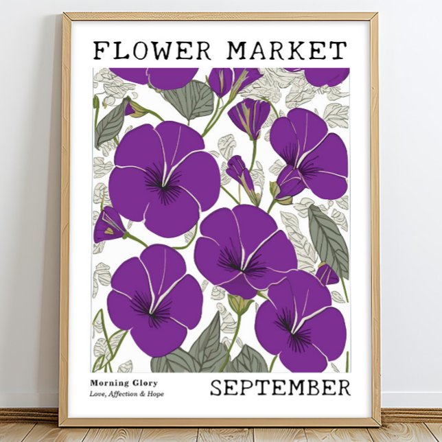 Affiche Purple Morning Glory Septembre Marché aux fleurs d (Créateur téléchargé)