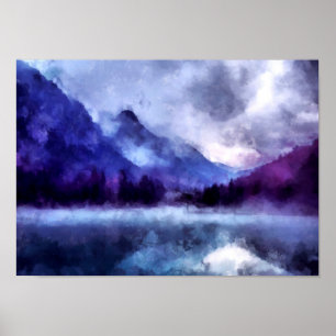 Affiche Purple mountains en Alaska Landscape