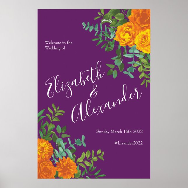 Affiche Purple Orange Rose Wedding Spring (Devant)