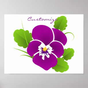 Affiche Purple Pansy Flower Thunder_Cove
