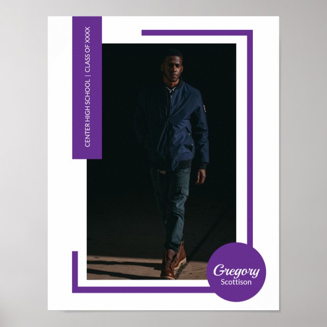 Affiche Purple Photo Moderne Graduation (Devant)