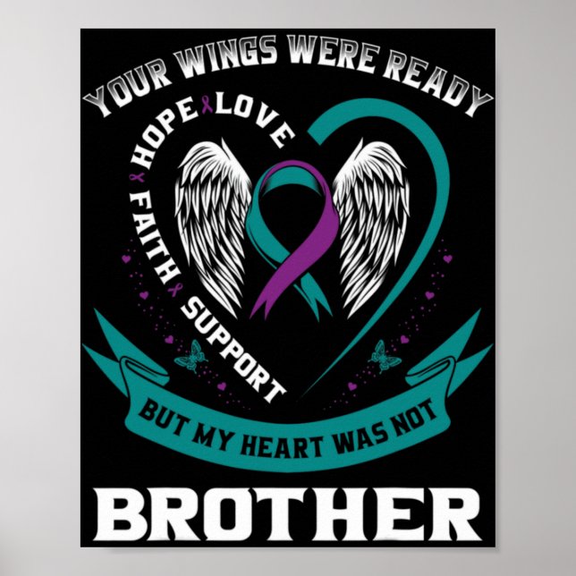 Affiche Purple Ribbon Wing Suicide Awareness Prevention Br (Devant)