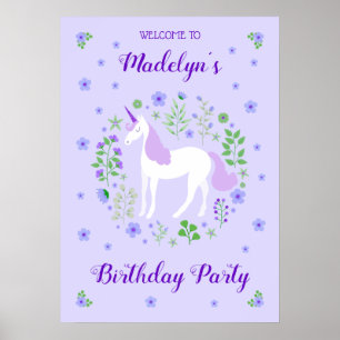 Affiche Purple Unicorn Faux Purple Parties scintillant Ann