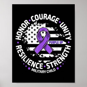 Affiche Purple Up For Military Kid Us Drapeau Cool Militai