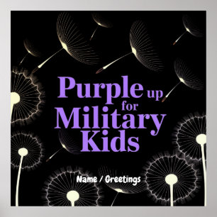 Affiche Purple Up for Military Kids Dandelion Show Support