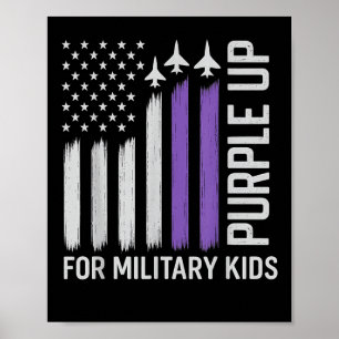 Affiche Purple Up For Military Kids Drapeau Usa Military C