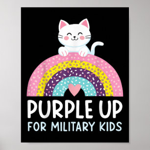 Affiche Purple Up For Military Kids Mois Militaire Enfant 