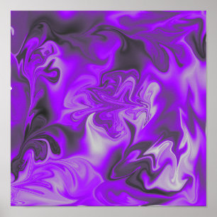 Affiche Purple, Violet, Black And White Liquid Art