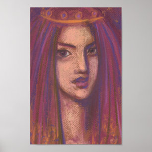 Affiche Purple Voile Est Orientale Portrait Peinture