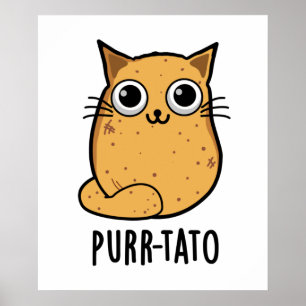 Affiche Purr-tato Funny Chat Pun de pomme de terre