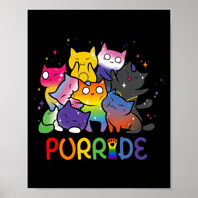 Affiche Purride Cat Pride Ally Lgbt Arc-en-ciel Amoureux d (Devant)