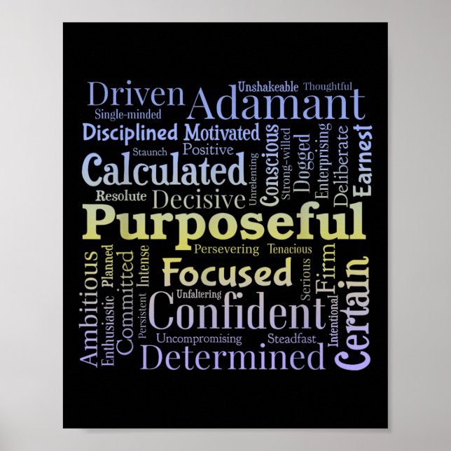 Affiche Purseful Word Cloud Art Achiever Motivation Insrat (Devant)