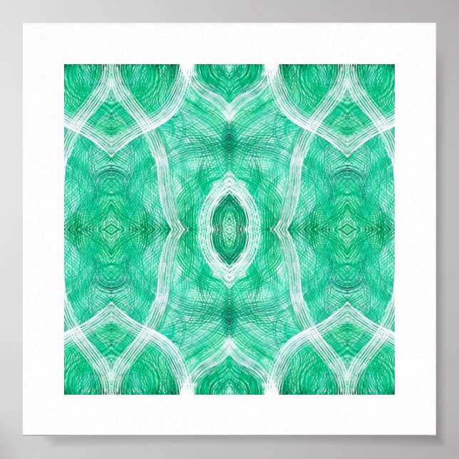Affiche Push Abstract Light Green Watercolor Art (Devant)