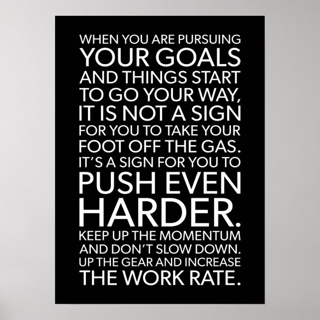 Affiche Push Harder - Motivation du succès (Devant)