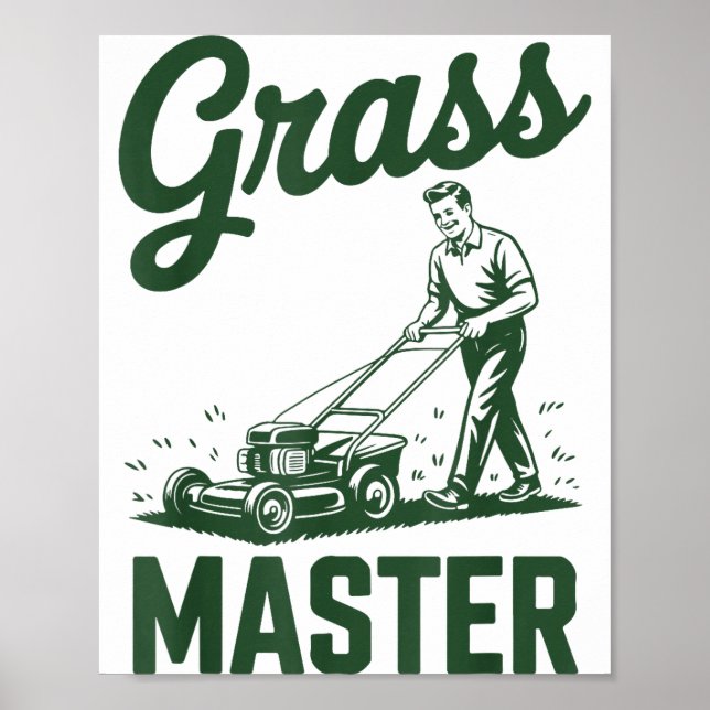 Affiche Push Lawn Mower Legend Gr Master Dad Funny Mowing  (Devant)