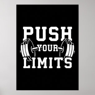 Affiche Push Your Limits - Gym entraînement Motivation