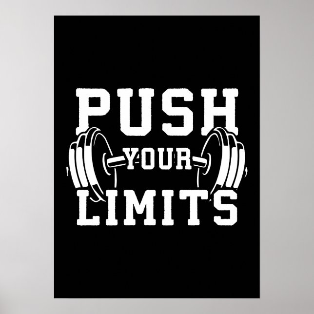 Affiche Push Your Limits - Gym entraînement Motivation (Devant)