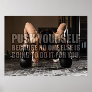 Affiche Push Yourself - Exercice Fitness Motivational