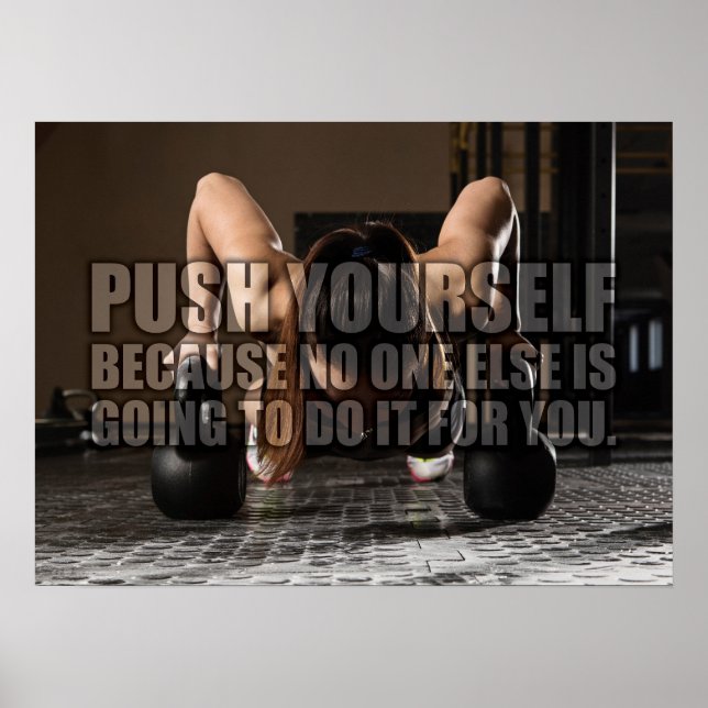 Affiche Push Yourself - Exercice Fitness Motivational (Devant)