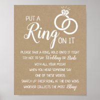 Put a Ring on it bridal shower wedding game sign