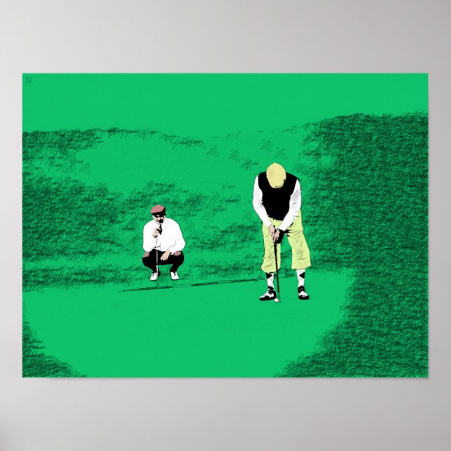 Affiche Putt - Art de golf original (Devant)