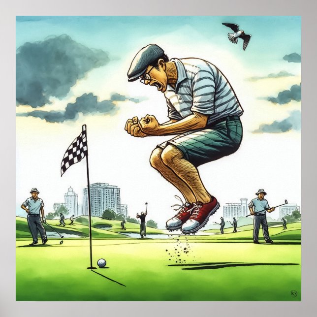 Affiche Putt manquée - Golf Art Print (Devant)