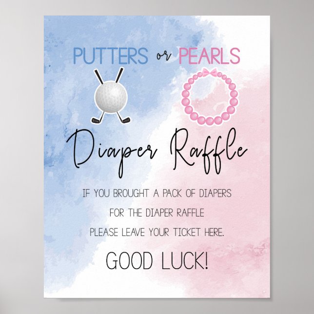 Affiche Putters ou Pearls diaper signe de tombole (Devant)
